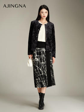 【商场同款】阿菁娜2024冬季新款直身H型包臀裙