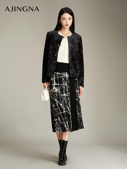 【商场同款】阿菁娜2024冬季新款直身H型包臀裙 商品图0