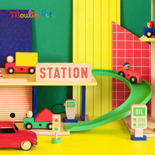 Moulin Roty 小货车 积木 益智木玩 适合3岁+ 木质益智 缤纷城市系列 法国品牌-725733 商品图10