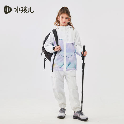 水孩儿童装2024秋冬新款女童风衣中大童三防厚外套连帽款耐磨保暖 商品图5