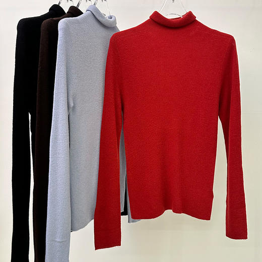 【顺丰包邮】33147 洛诗琳秋冬设计感马鞍肩高领针织羊毛打底衫3525 商品图4