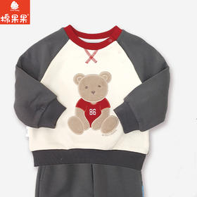 棉果果专柜同款冬季新品男童圆领大毛圈卫衣M412180224672