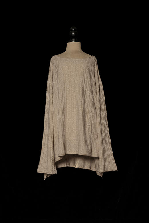 Mutedance  裸色绞花圆领羊绒衫 商品图6