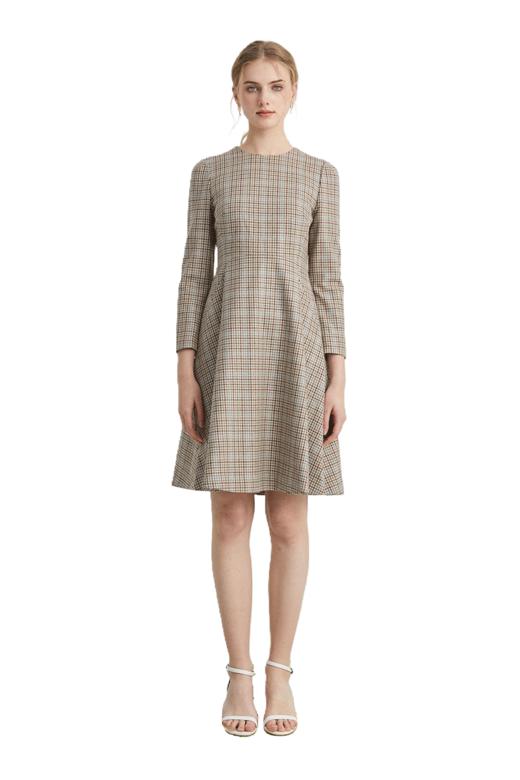 VIVIAN LIU薇薇安刘TZ2414102梅春女装新款圆领长袖收腰连衣裙 商品图5