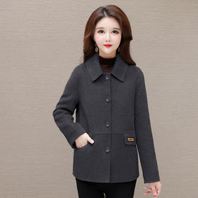 QYM 24ZB07-L时尚毛呢外套洋气翻领单排扣小香风呢子上衣