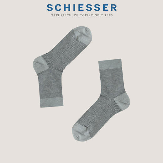【3A抗菌防臭羊毛】SCHIESSER德国舒雅男士3A抗菌防臭   发热保暖中筒袜（腈纶33%+绵羊毛30%+锦纶32%+5%氨纶）35/24100K 商品图1