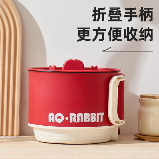 【撩人小食锅！轻享花样美食】折叠电煮锅网红1.8L泡面锅现货110V电火锅便携宿舍小电锅，陶瓷釉不粘内胆，煎煮炖炒涮。ry 商品图1