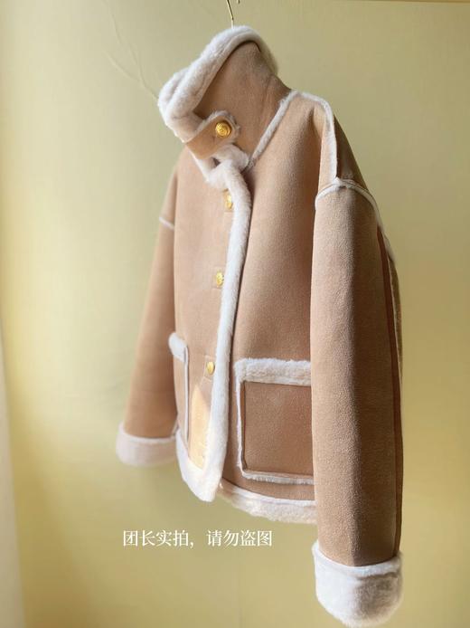 【积分兑换】ORIGINAL&CO环保鹿皮绒兔毛皮毛一体棕色大衣 商品图3