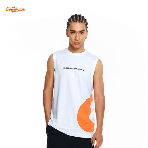 COURTMAN野球帝 侧面星标运动速干透气美式投篮背心男士无袖上衣 商品图3