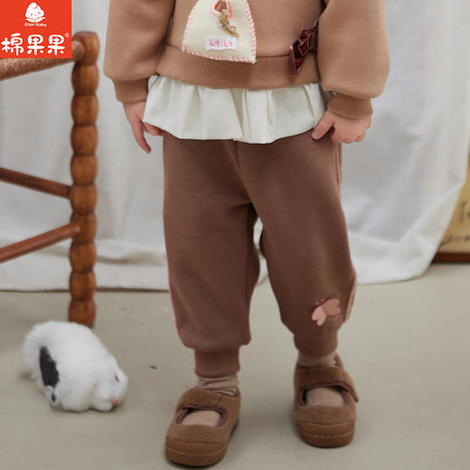 棉果果专柜同款冬季新品女童针织复合绒加绒长裤M422200424620 商品图0