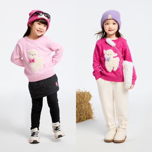 女童软萌绣花毛衣圆领冬季新款安奈儿童装实体店同款XG444591 商品图3