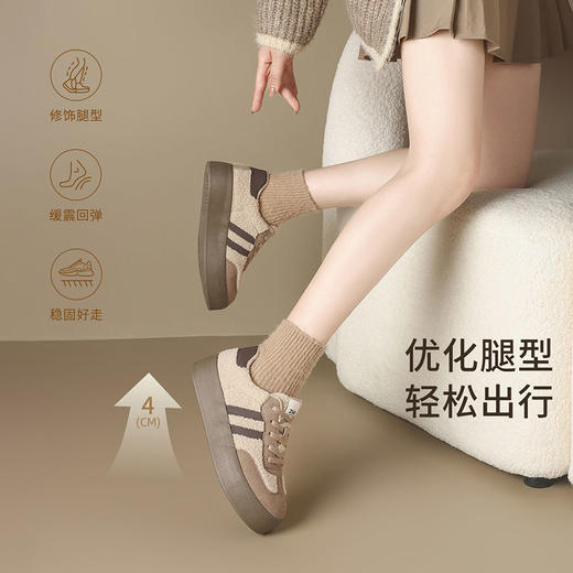 ZHR则则加绒增高棉鞋德训鞋ins百搭保暖女鞋2024冬季新款休闲鞋女 商品图3