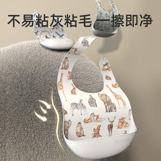 【合作商发货】Qlittle宝宝吃饭围兜辅食饭兜儿童硅胶口水兜防水防脏婴儿围兜 商品图2