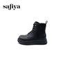 Safiya/索菲娅2024冬英伦风圆头侧拉链时尚粗高跟厚底马丁靴 SF44116268 商品缩略图2