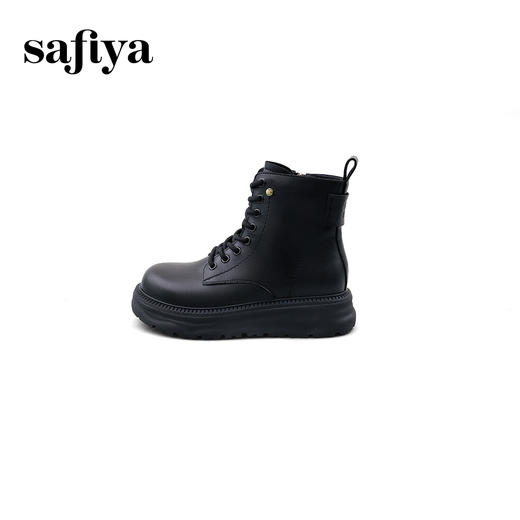 Safiya/索菲娅2024冬英伦风圆头侧拉链时尚粗高跟厚底马丁靴 SF44116268 商品图2