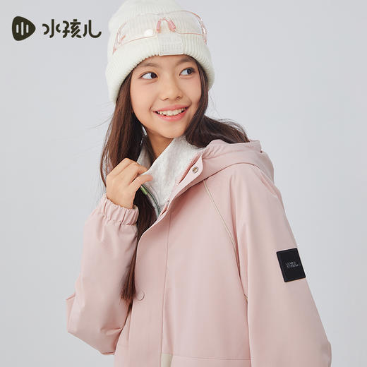 水孩儿童装2024秋冬新款儿童三防厚外套男童时尚女童加绒风衣 商品图6