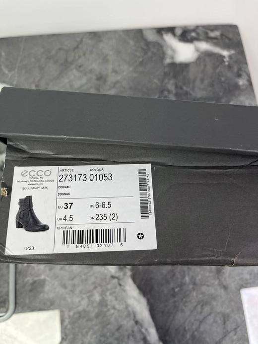 瑕疵ECCO/爱步 女士时装靴复古侧拉链粗跟尖头短靴  型塑273173 商品图4