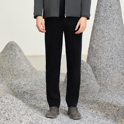 半身缘男裤 冬款雪妮绒面料丝绒舒适保暖休闲裤254201B10203493 商品图0