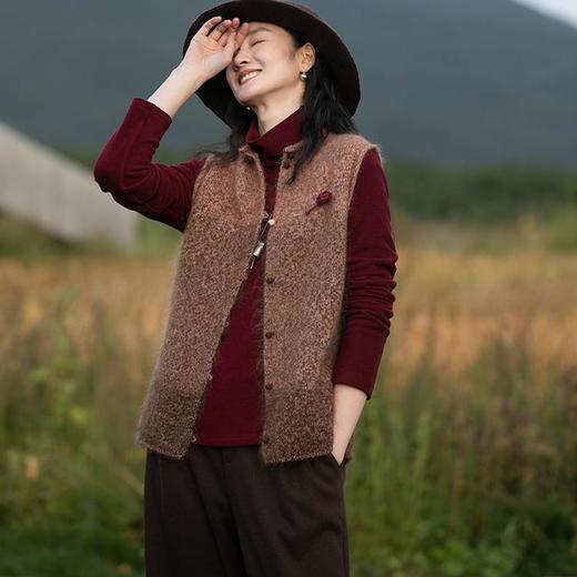 牧衣游原创 渐变色澳毛混纺马夹女新款细腻柔软百搭毛织马甲 言朔 商品图1