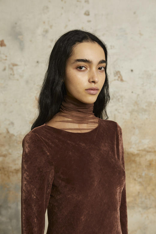 Cortana  酒红色ROISIN斜裁连衣裙 商品图5