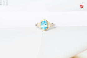 【美清】托帕石戒指 镶嵌：925银镶