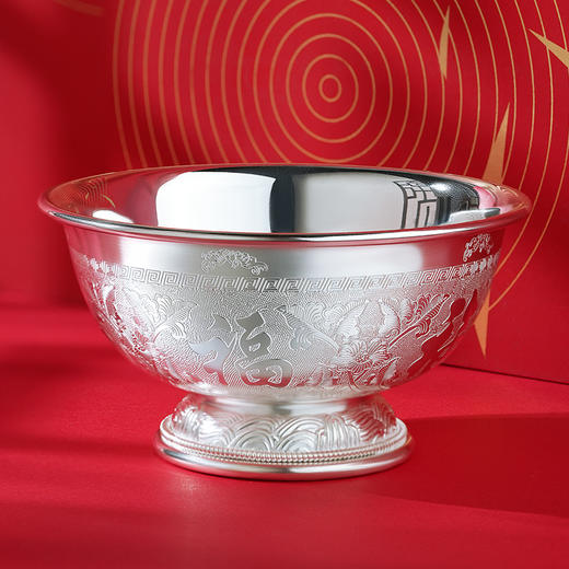 福字银碗 商品图3