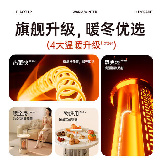 向物（SOTHING）【围炉取暖器】小太阳电暖器石墨烯 电热烤火炉家用节能省电 小型鸟笼电暖炉 客厅卧室内速热烤火 【标准版】常规坐/席地坐（900W功率） 商品图1