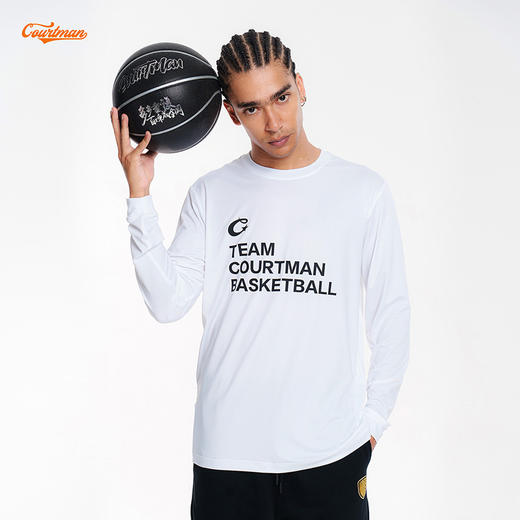 COURTMAN野球帝 篮球俱乐部长袖T恤宽松投篮服运动跑步健身上衣男 商品图1