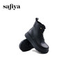 Safiya/索菲娅2024冬英伦风圆头侧拉链时尚粗高跟厚底马丁靴 SF44116268 商品缩略图4
