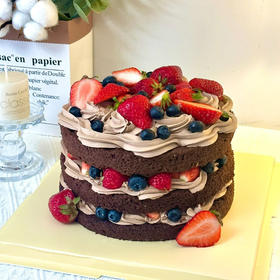 【草莓巧克力】裸蛋糕-水果夹心生日蛋糕