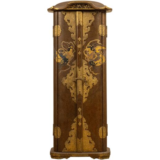 清 木雕金漆释迦摩尼背光佛造像及金漆彩绘飞天佛龛 商品图5