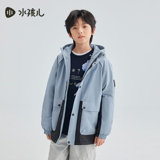 水孩儿童装2024秋冬新款儿童三防厚外套男童时尚女童加绒风衣 商品图2