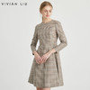 VIVIAN LIU薇薇安刘TZ2414102梅春女装新款圆领长袖收腰连衣裙 商品缩略图0