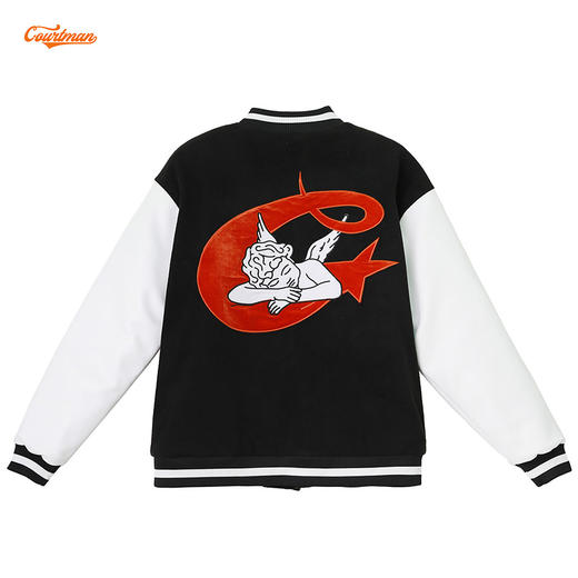 COURTMAN野球帝 篮球梦抓绒重磅字母棒球服潮牌夹克欧美街头外套 商品图6