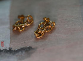 无尽藏 18k黄金钻石耳环