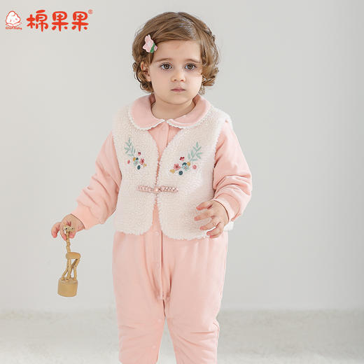 棉果果专柜同款冬季新品女童两件套夹棉连体衣M422722824603 商品图0