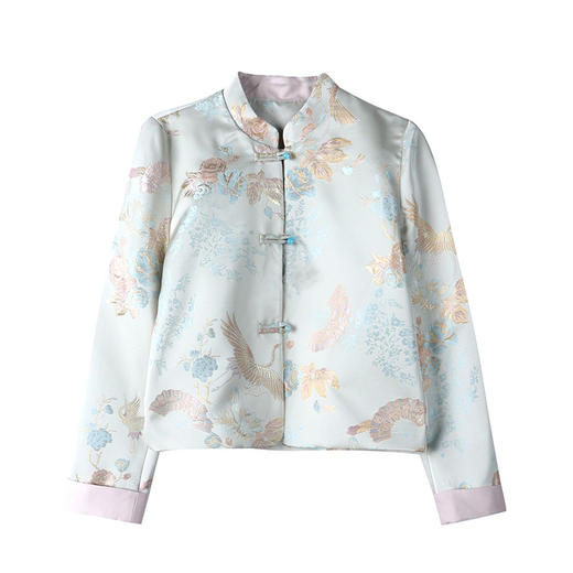 AHM2612 2024新品时尚提花新中式短外套修身百搭垂感改良西装 商品图4