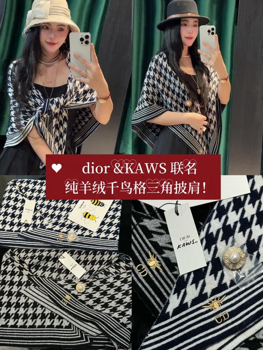 dior KAWS 联名千鸟格三角披肩 商品图0