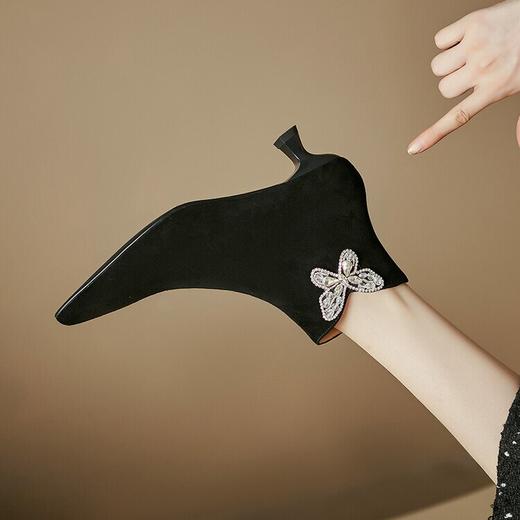 【预售5天】新款秋冬季单靴磨砂皮细跟短靴女软底低跟靴子女ML&ML-78 商品图3