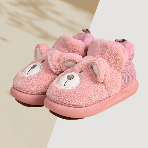 大童/男女冬季学院风棉鞋女童卡通小熊毛绒男童保暖厚底耐磨拖鞋居家男女棉拖鞋【WG24539】 商品图3