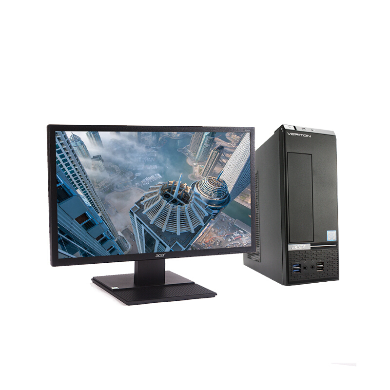 宏碁(Acer)Veriton B430 商用台式机 i3-7100 8G 1T Win10 安全一键通 三年上门 10升小机箱 24英寸大屏LEDJPY带授权招加盟代理
