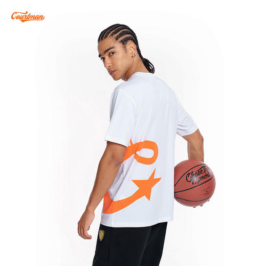 COURTMAN野球帝 侧面星标运动速干透气美式投篮T恤男士短袖上衣 商品图2