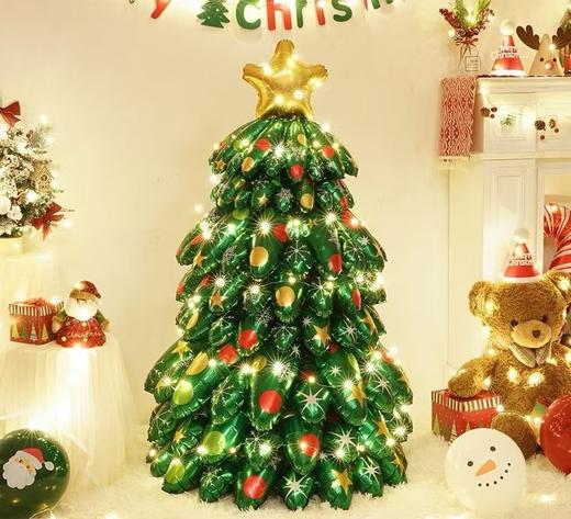 【氛围感满满，站立堆堆圣诞树】大号圣诞树气球充气堆堆立体柱圣诞树，组照简单轻松拍照上镜好看，商场店铺圣诞节氛围装饰气球QQ新年礼盒年货礼盒 商品图1