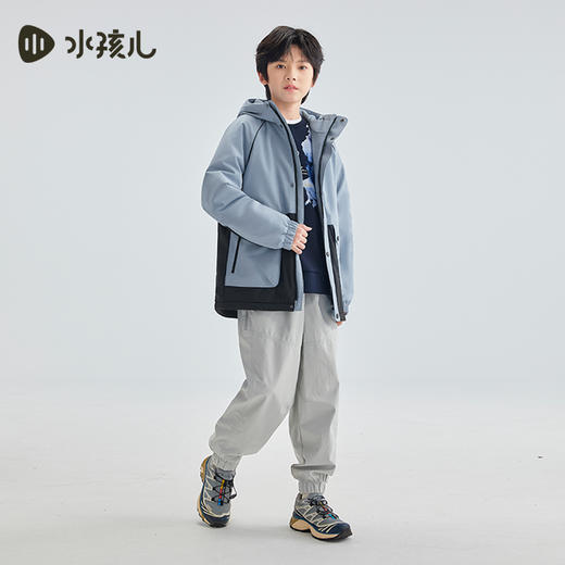 水孩儿童装2024秋冬新款儿童三防厚外套男童时尚女童加绒风衣 商品图3