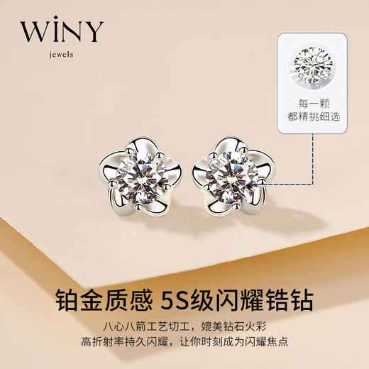 Winy999足银兰心花耳钉轻奢小众精致耳饰送女友生日礼物 商品图0