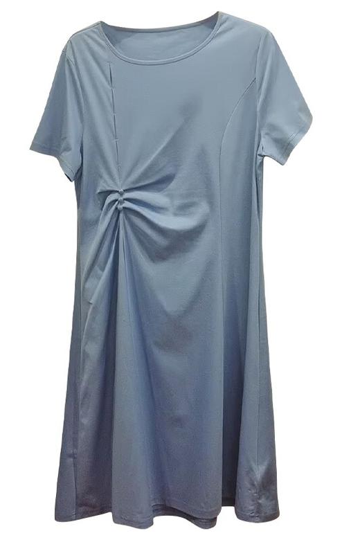 VIVIAN LIU薇薇安刘D2437402夏女装新款圆领腰部捏褶短袖连衣裙 商品图5