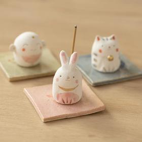 日本KANESAN濑户烧手作陶制日式香立香插