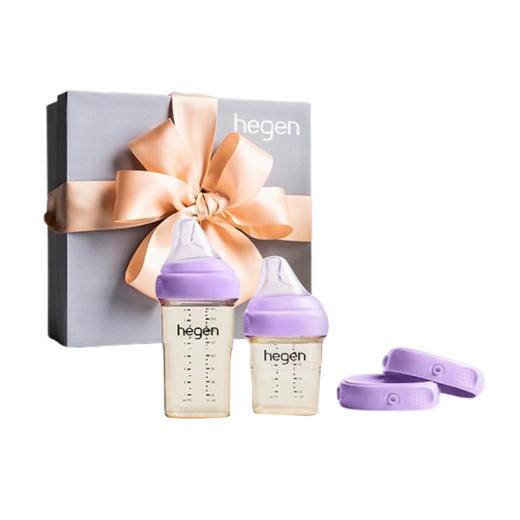 hegen海格恩新生儿多功能PPSU奶瓶礼盒（紫）（150ml奶瓶+240ml奶瓶+储存盖） 商品图0