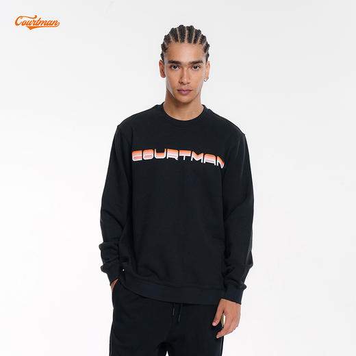 COURTMAN野球帝 叠影logo印花卫衣圆领卫衣日潮男女宽松外套上衣 商品图0