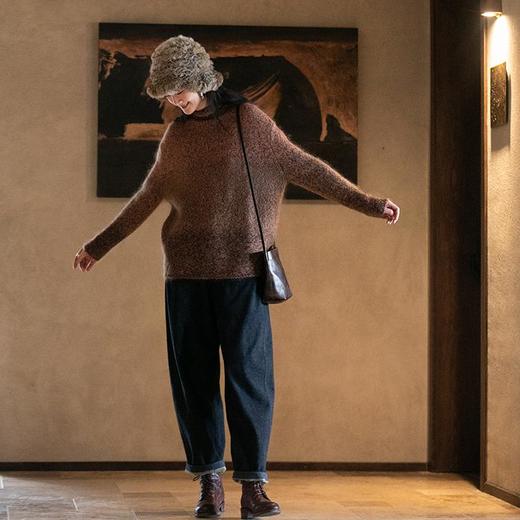 牧衣游原创 渐变色马海毛混织套头衫女新款细腻保暖圆领毛衣 觅贝 商品图2